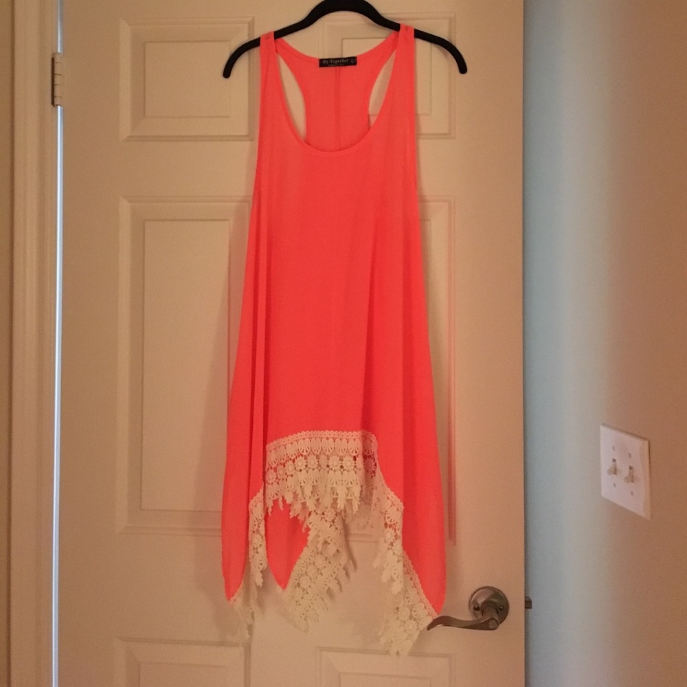 Hot pink long tank
