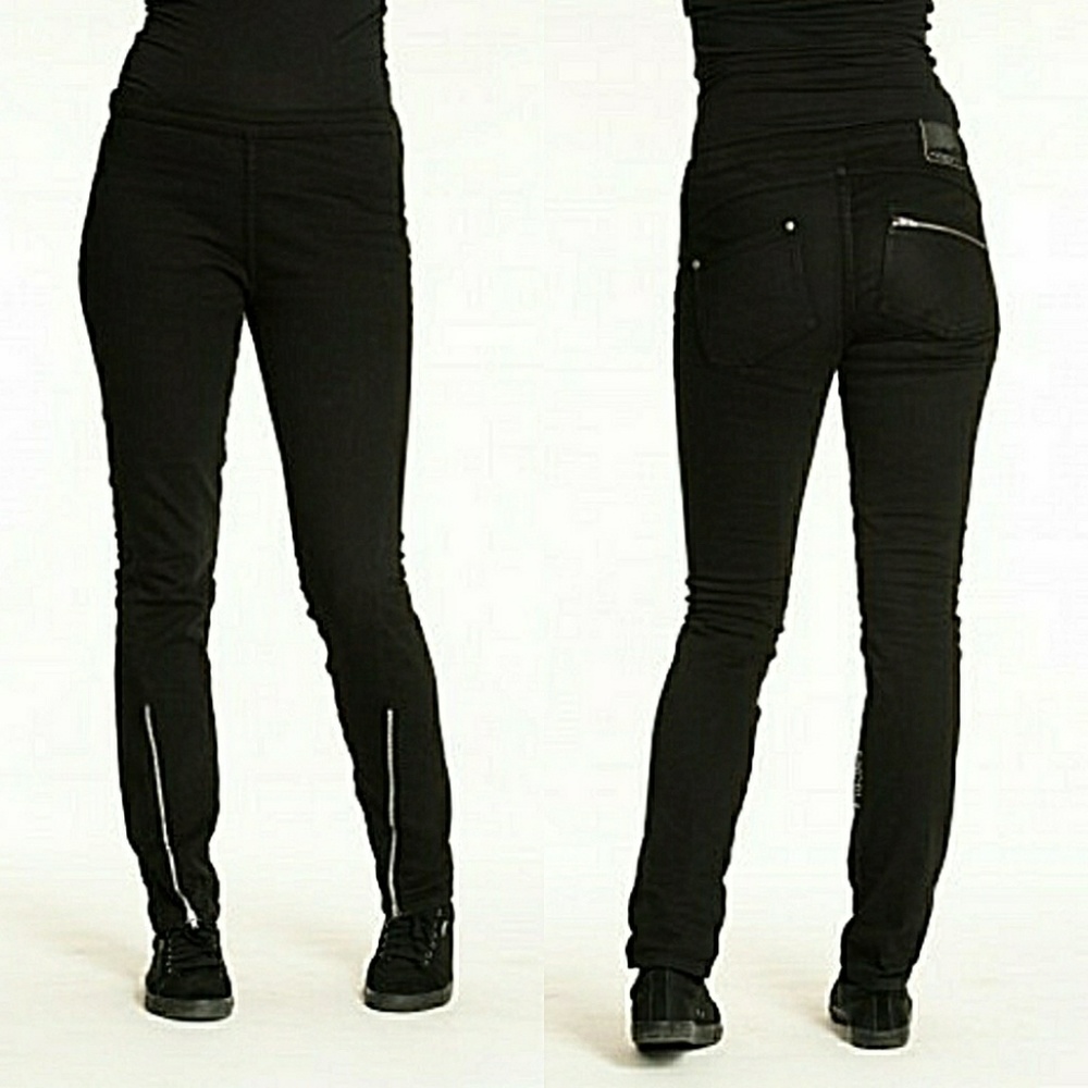 💥Nikita black denim 26 x 34 zipper at ankles; NWT