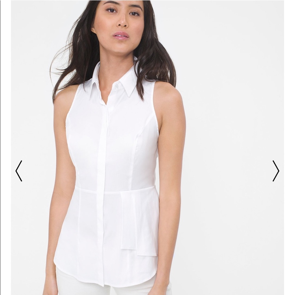 White House Black Market Peplum Poplin Top