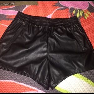 Leather black shorts