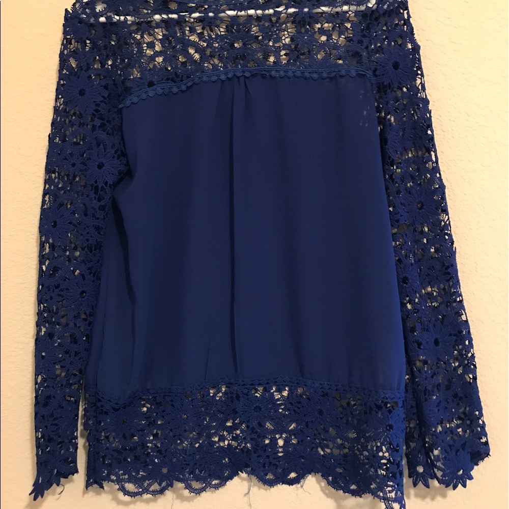 Beautiful patriotic Blue lace Top