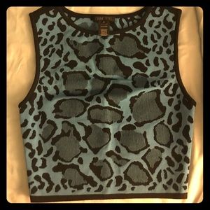 Ohne Titel animal print sky blue crop top