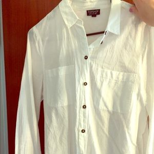 Topshop button down white blouse!