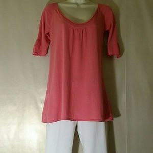 Salmon colored knit top