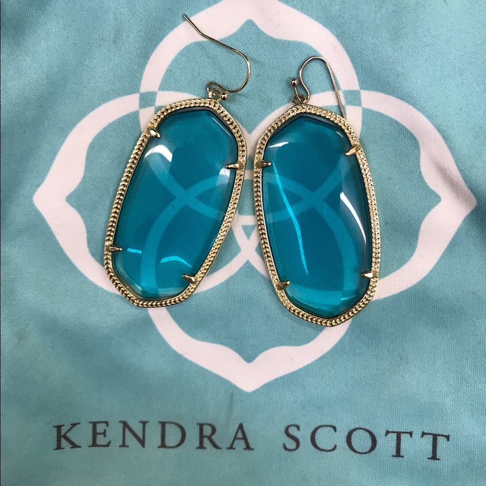 Kendra Scott Danielle Aqua translucent earrings