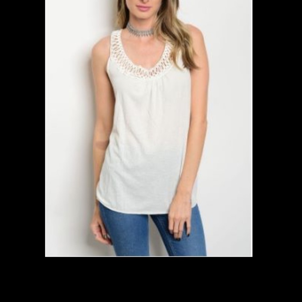 White lace tank