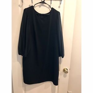 Black shift dress with chiffon sleeves PLUS SIZE