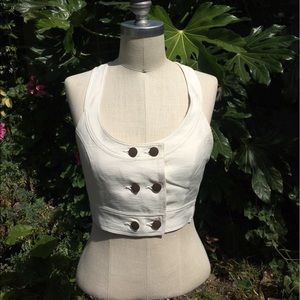 Cream Vintage crop top vest