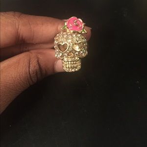 Betsey Johnson sugar skull ring