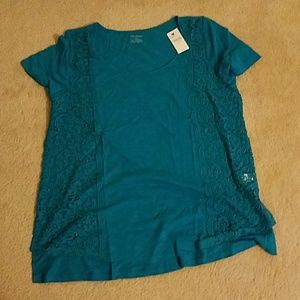 Teal crochet top