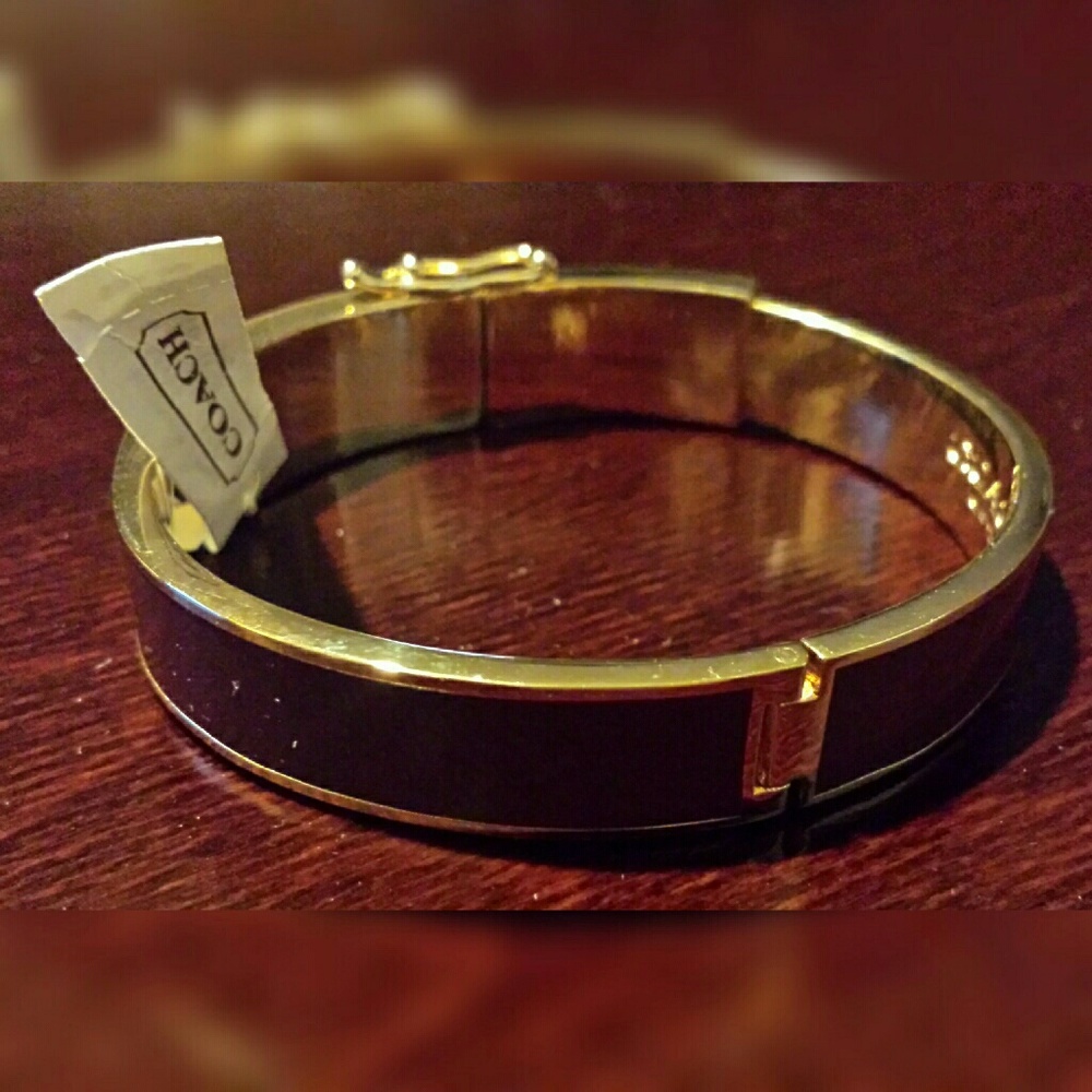 NWT Coach Hinged Lozenge Bangle - Picture 2 of 6