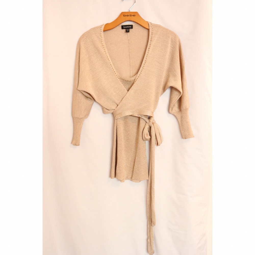 Bebe tank top and wrap sweater