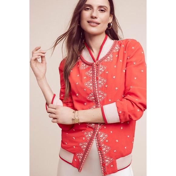 Anthropologie Jackets & Blazers - BNWT Conditions Apply Arabella Embroidered Bomber
