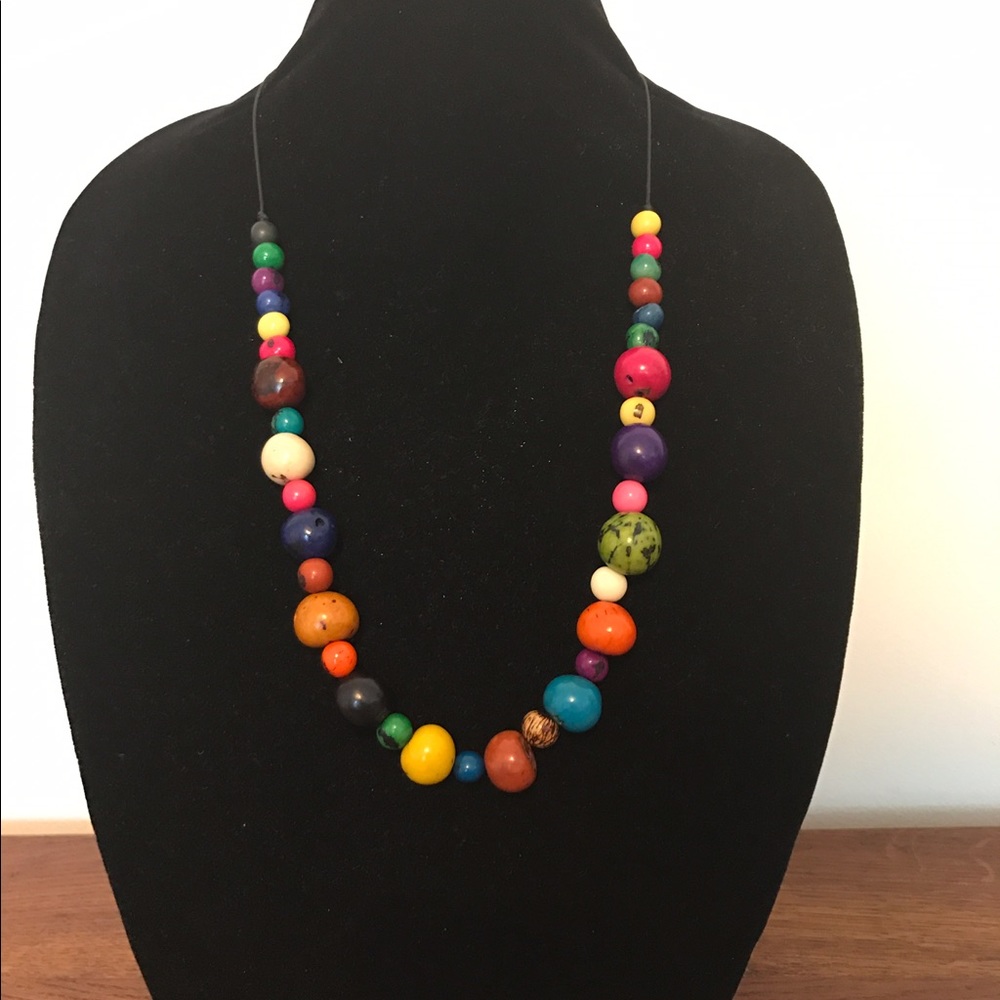 New colorful natural seeds/beans necklace.