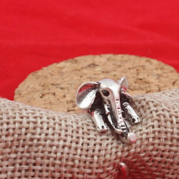 Happy Elephant Open Adjustable Boho Ring Silver - Picture 2 of 3