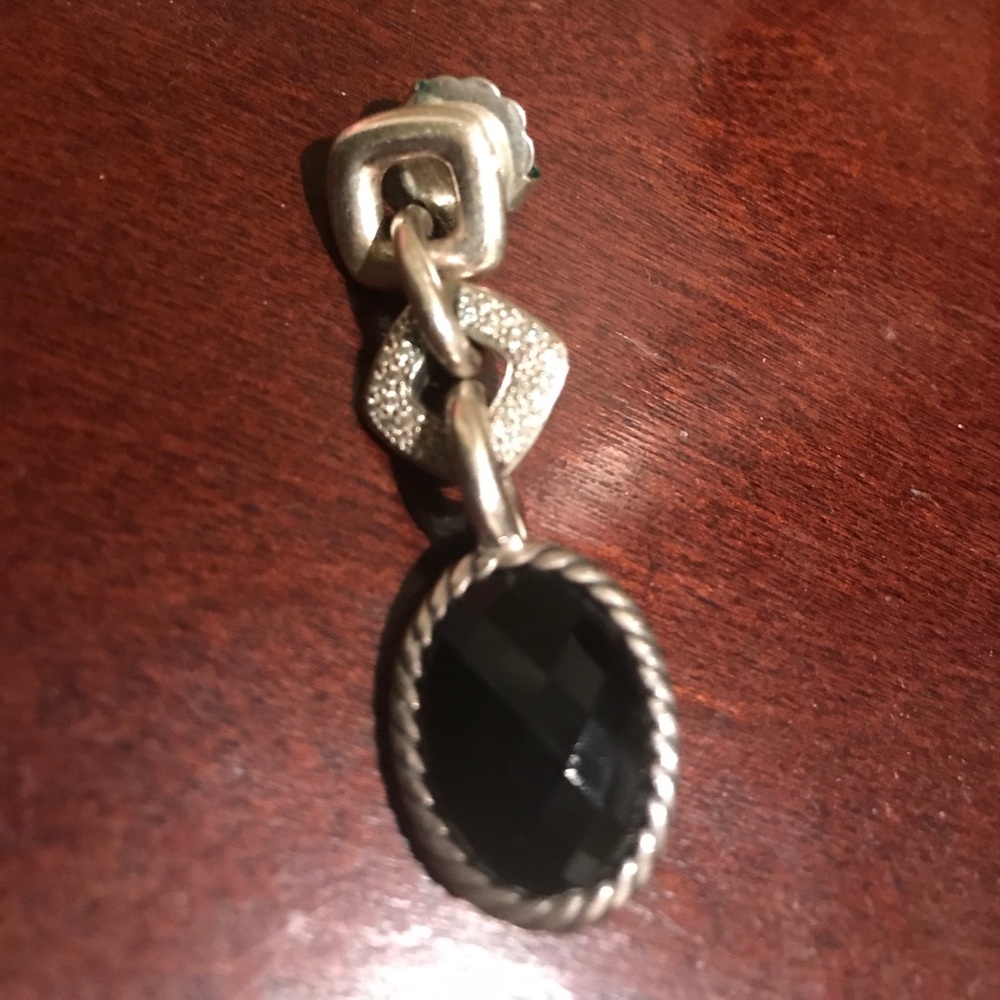 David Yurman earrings. Post. Onyx. - Picture 2 of 4