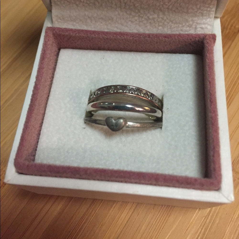 Silver hearts, 3 ring set