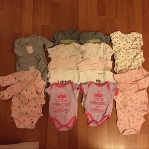 18 Piece Twin Girl Onesie Bundle 3M