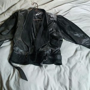 Small retro winlit leather jacket
