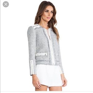Tweed and leather Rebecca Taylor blazer
