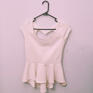 *LAST DAY* Off White Peplum Top