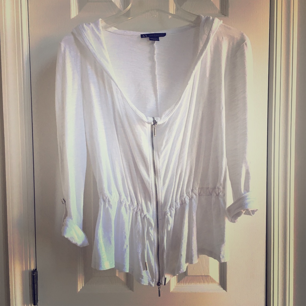 Cute Armani Exchange peplum zip up hoodie