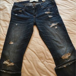 Abercrombie and Fitch destroyed boot cut jeans