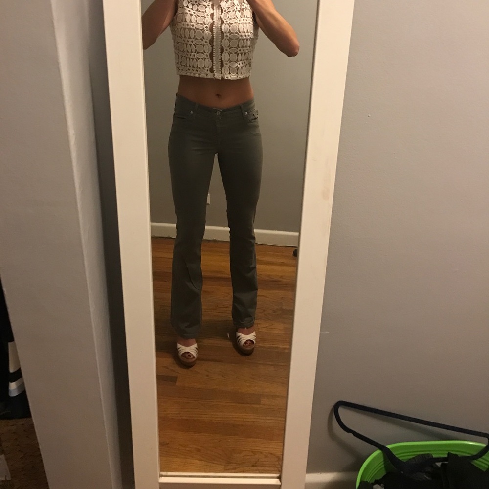 Henry & Belle micro flare green pants!