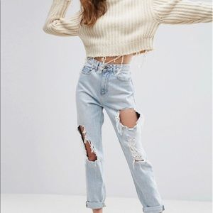 ASOS ORIGINAL MOM Jeans in Missouri Lt Stonewash