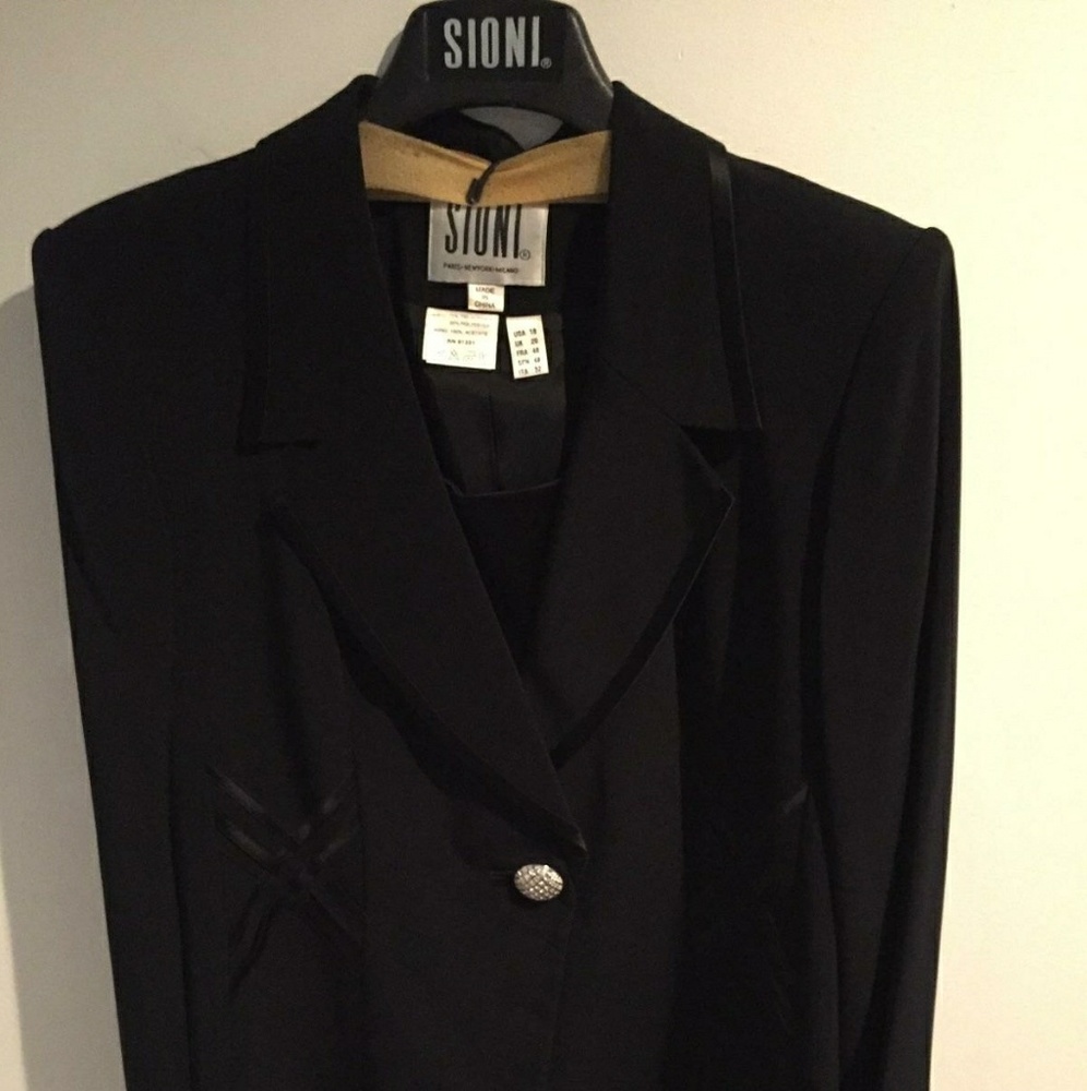 classy rhinestone button suit