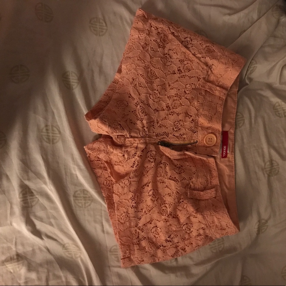 Orangefloral shorts
