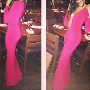 Windsor floor sweeping Burgundy dress