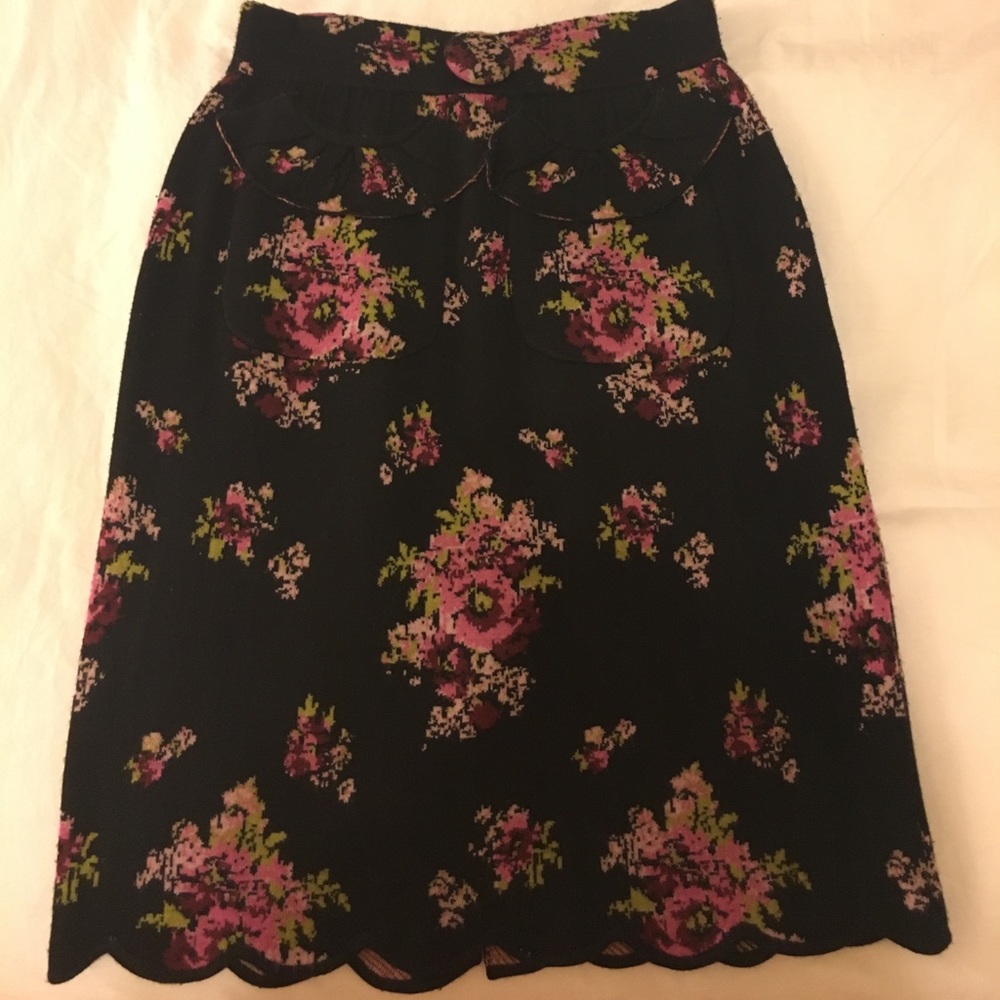 Black Flowery Skirt