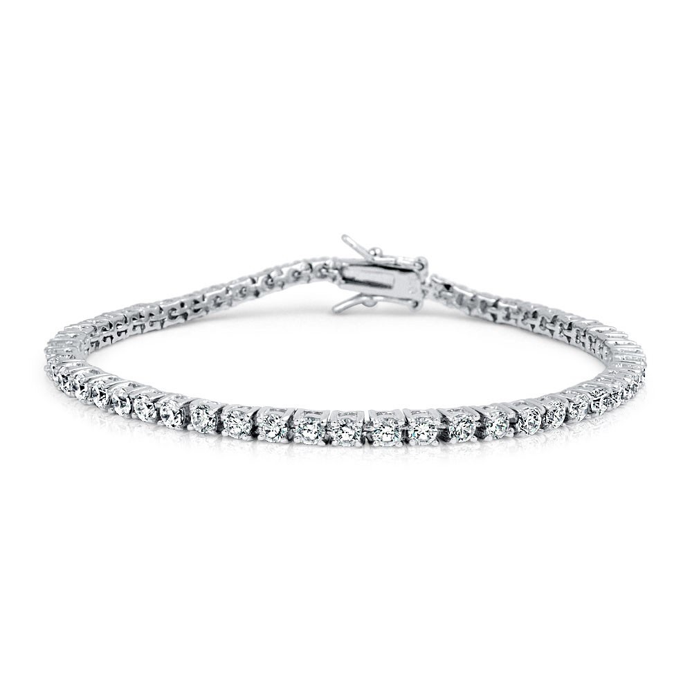 Men's White Gold Lab Diamond Tennis Bracelet