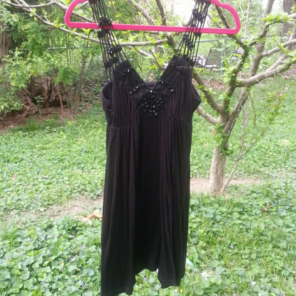 Free People XS Black Strappy Trapeze Style Dress
