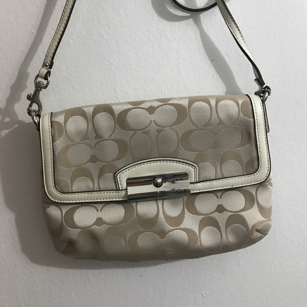 Coach white and gold crossbody