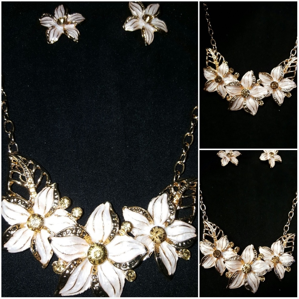 Luxury Gardenia Rhinestone Chain light pink