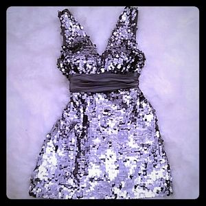 Sequin Sexy Silver Dress