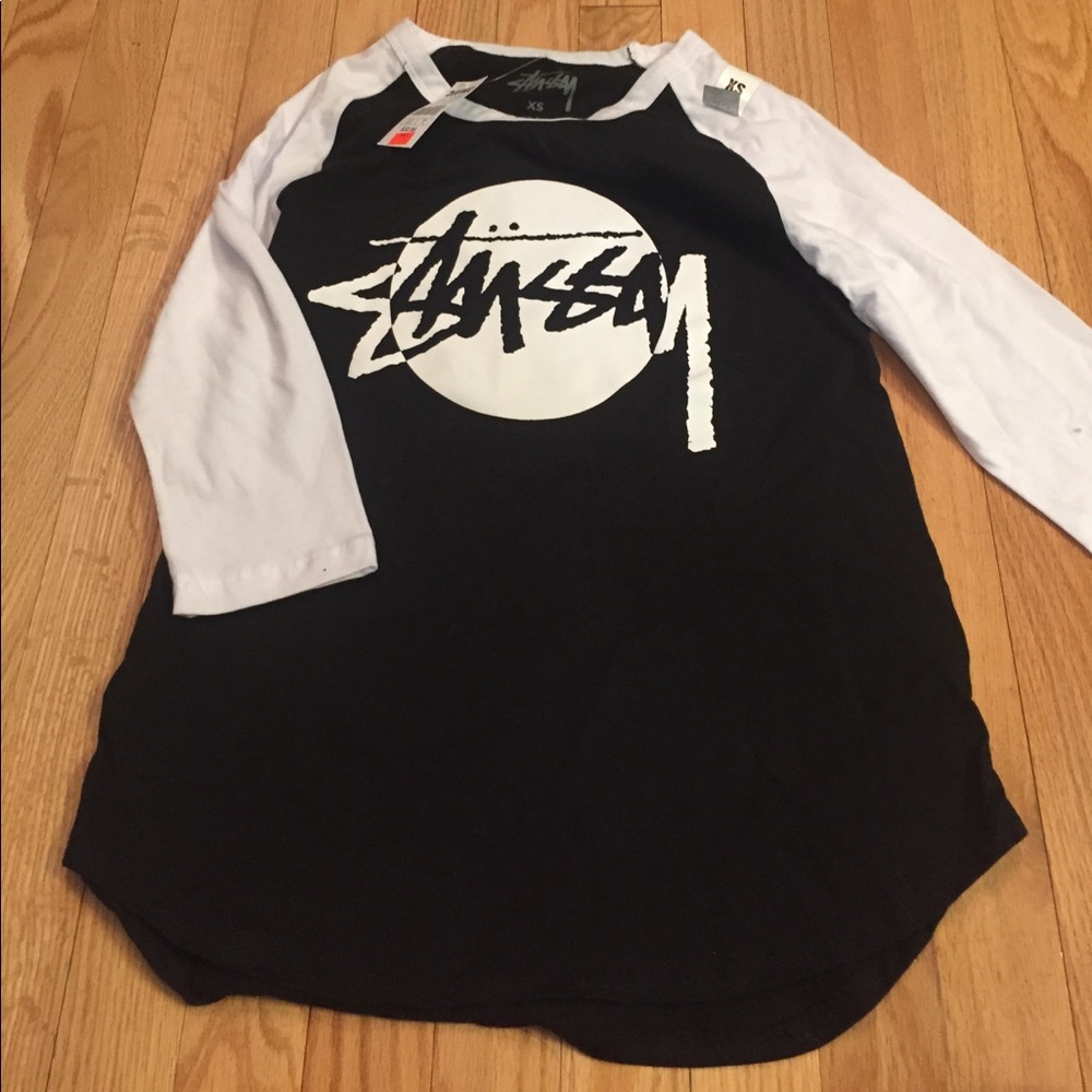 Stussy brand black and white shirt