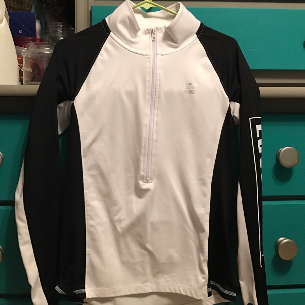 Pink 1/4 zip workout top