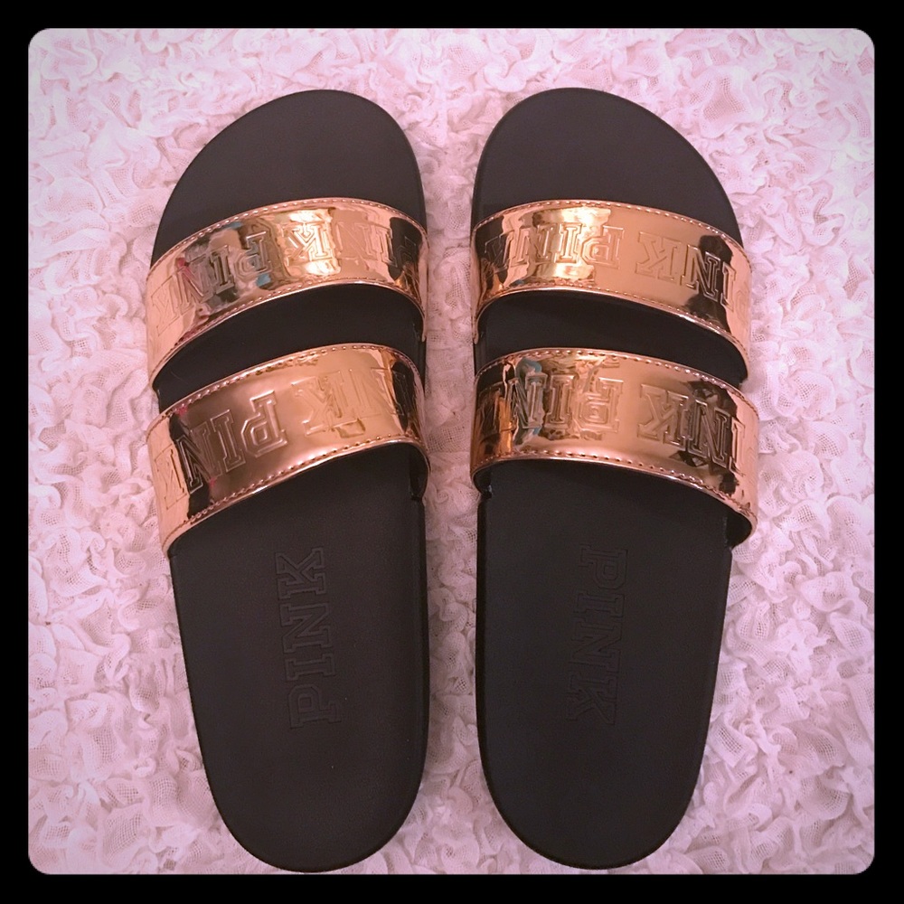 NWOT PINK SLIDES