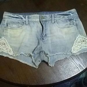 American Eagle Lace Denim Shorts