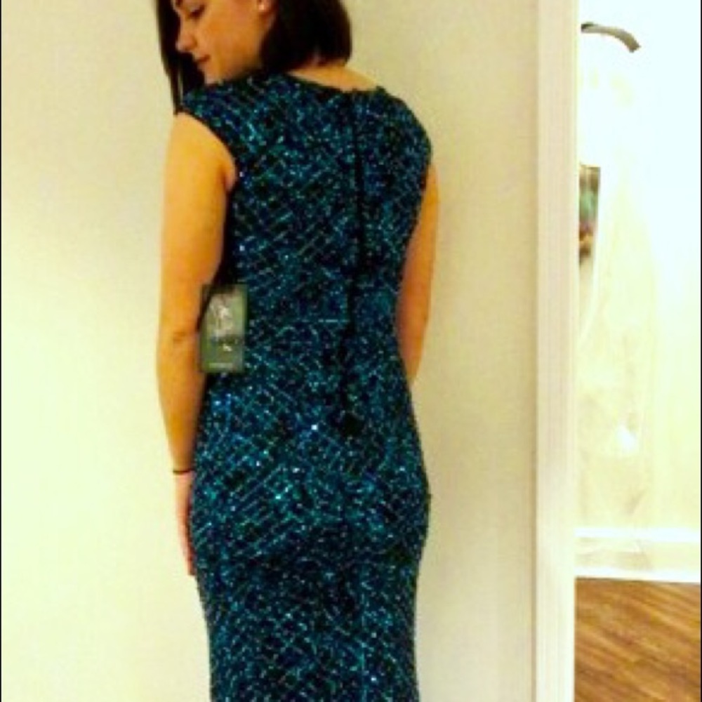 Blue Sequined Prom/Formal Dress