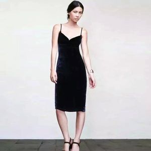 Sexy Bodycon Dress Women Velvet Spaghetti Strap