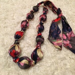 Silk covered statement Necklace