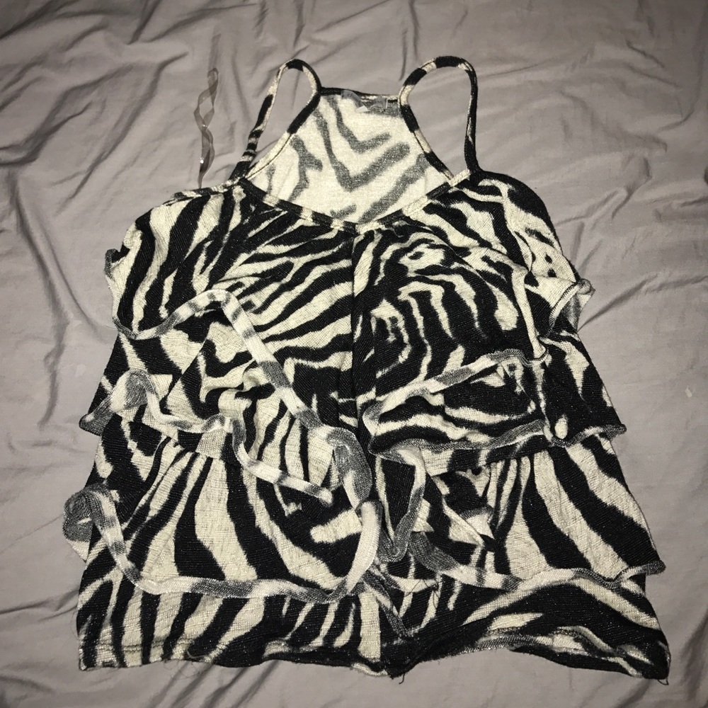 Zebra Ruffle Tank