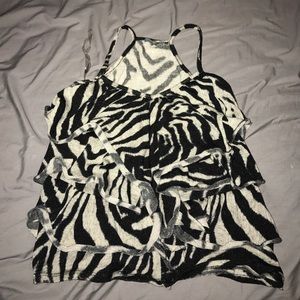 Zebra Ruffle Tank