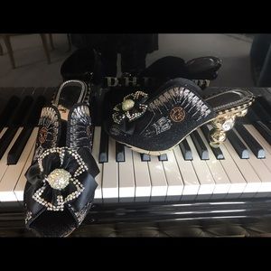 John Fashion Embroidery Beads Rhinestone Sandle