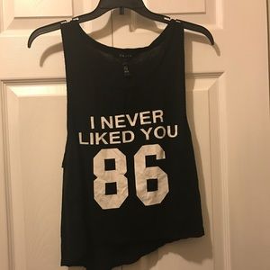 NEVER LIKED YOU Black Crop