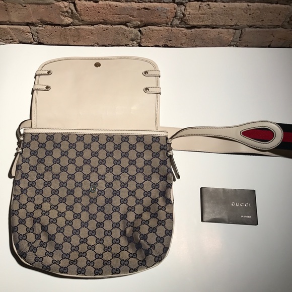 AUTHENTIC Gucci Hertiage Canvas Web Stripe Bag - Picture 4 of 8